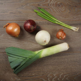 The Sweet Potato - Onion taste profile The Sweet Potato - 6 different onions - leeks, yellow, white, purple or Spanish, shallot and green onions. Do you know how to best use them?