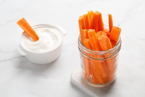 Carrot Sticks in Salt Water